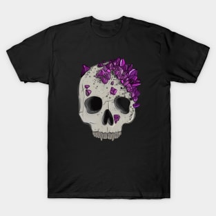 Amethyst crystal vampire skull T-Shirt